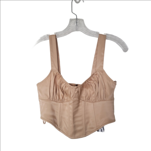 Zara Tops - Zara Fairy Coquette Grunge Babydol Beige Corset Top Size Small